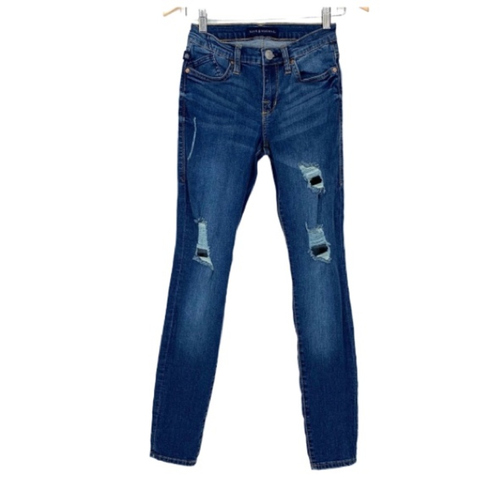 Rock & Republic Berlin Distressed Destroyed Leg Skinny Jeans Size 2